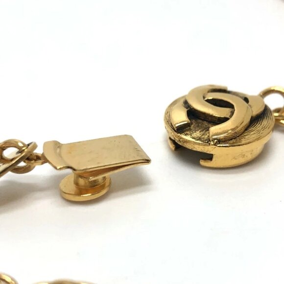 CHANELCC Logos Clover Long Necklace 35" Gold Tone Auth - Picture 4 of 8